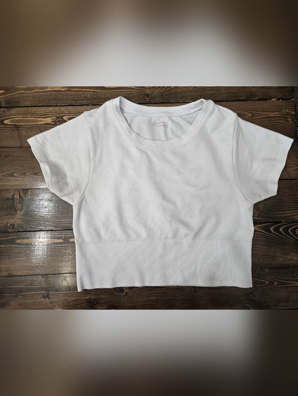 Offline Bg aerie White Ribbed Cropped Tee Size Small